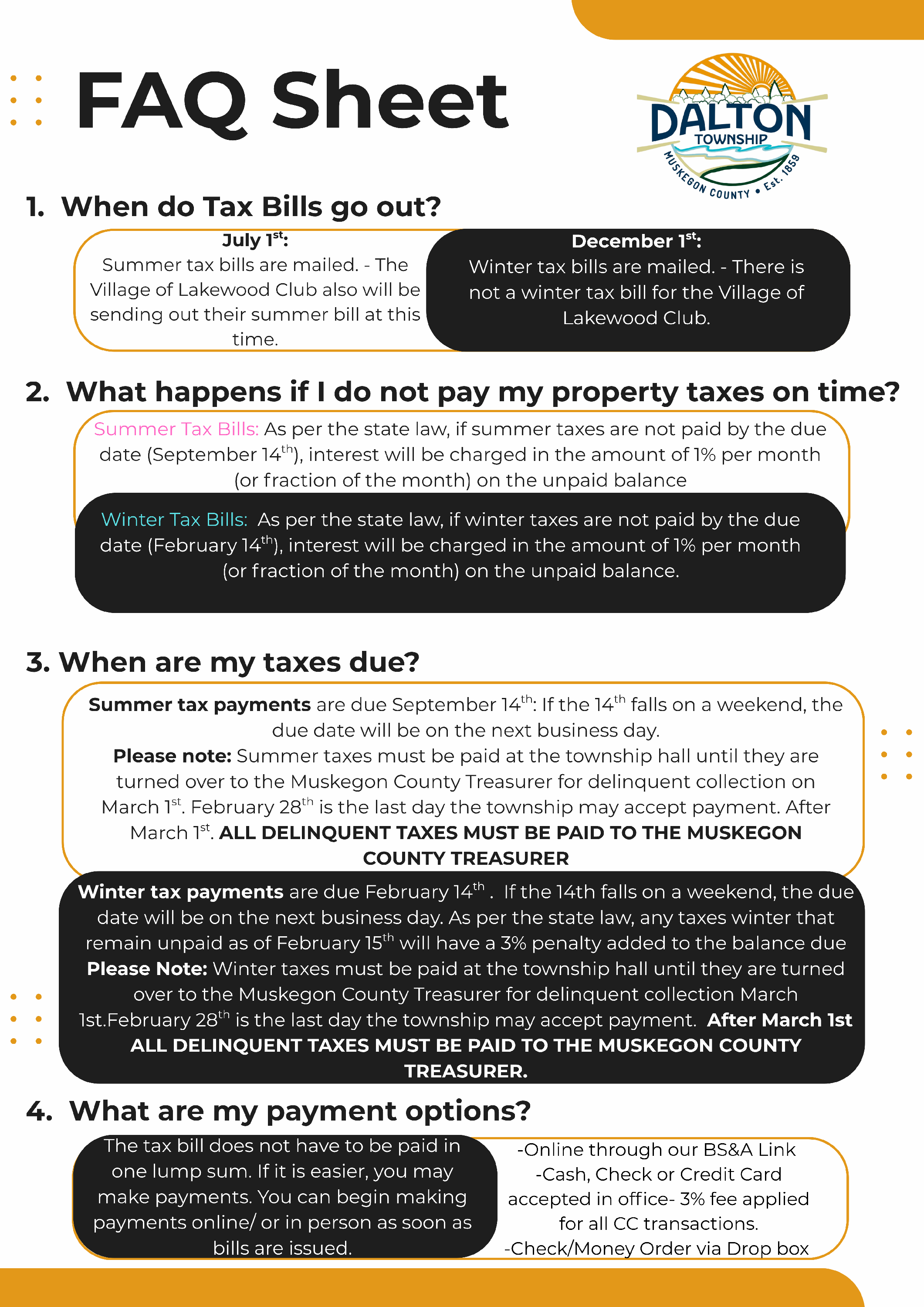 Taxes FAQ